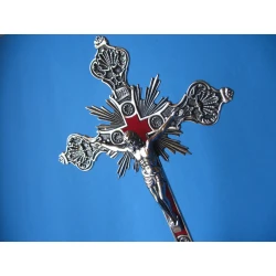 Krzyż metalowy odlew nikiel 30 cm.Wersja LUX
